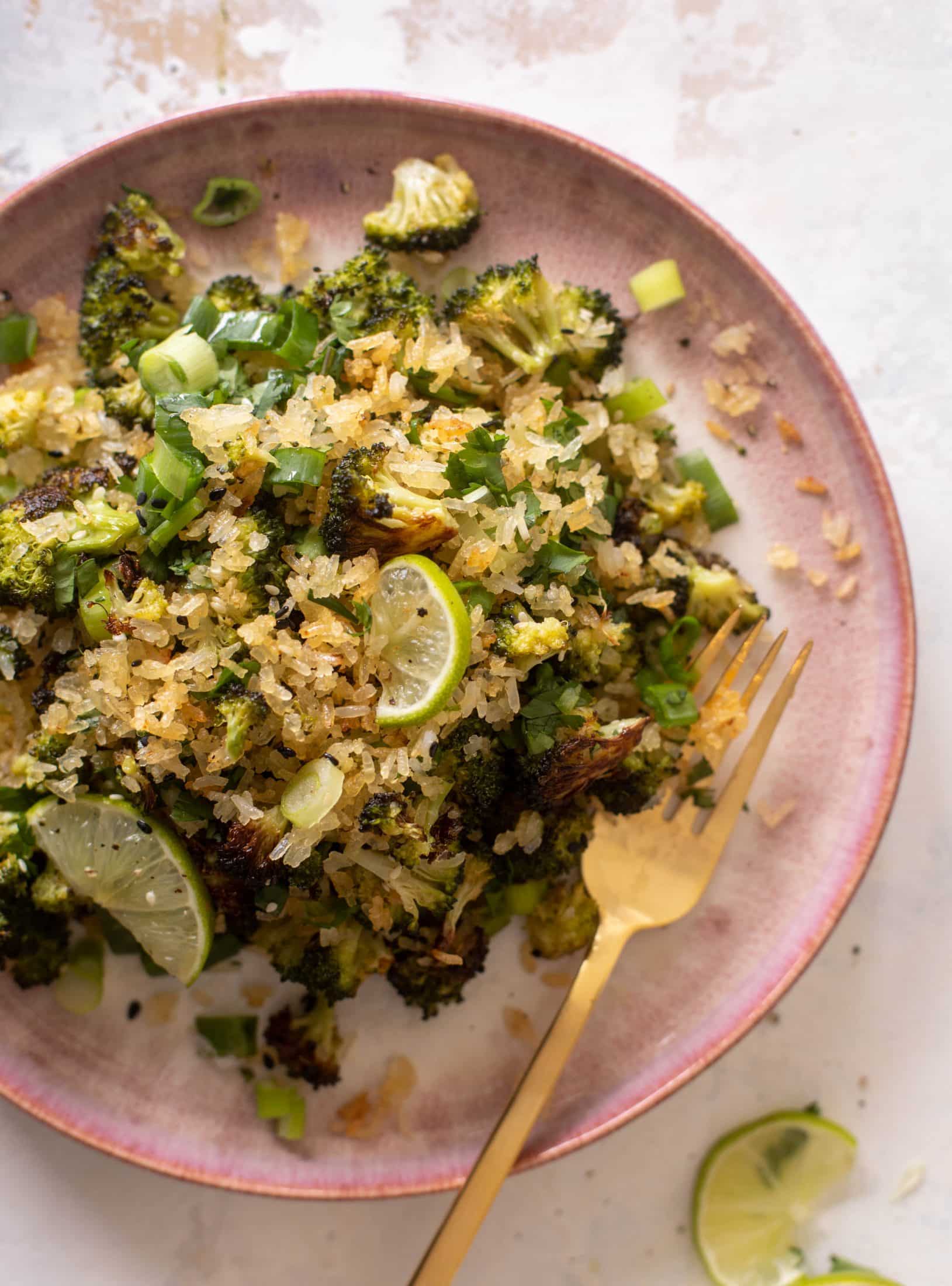 crispy rice broccoli salad