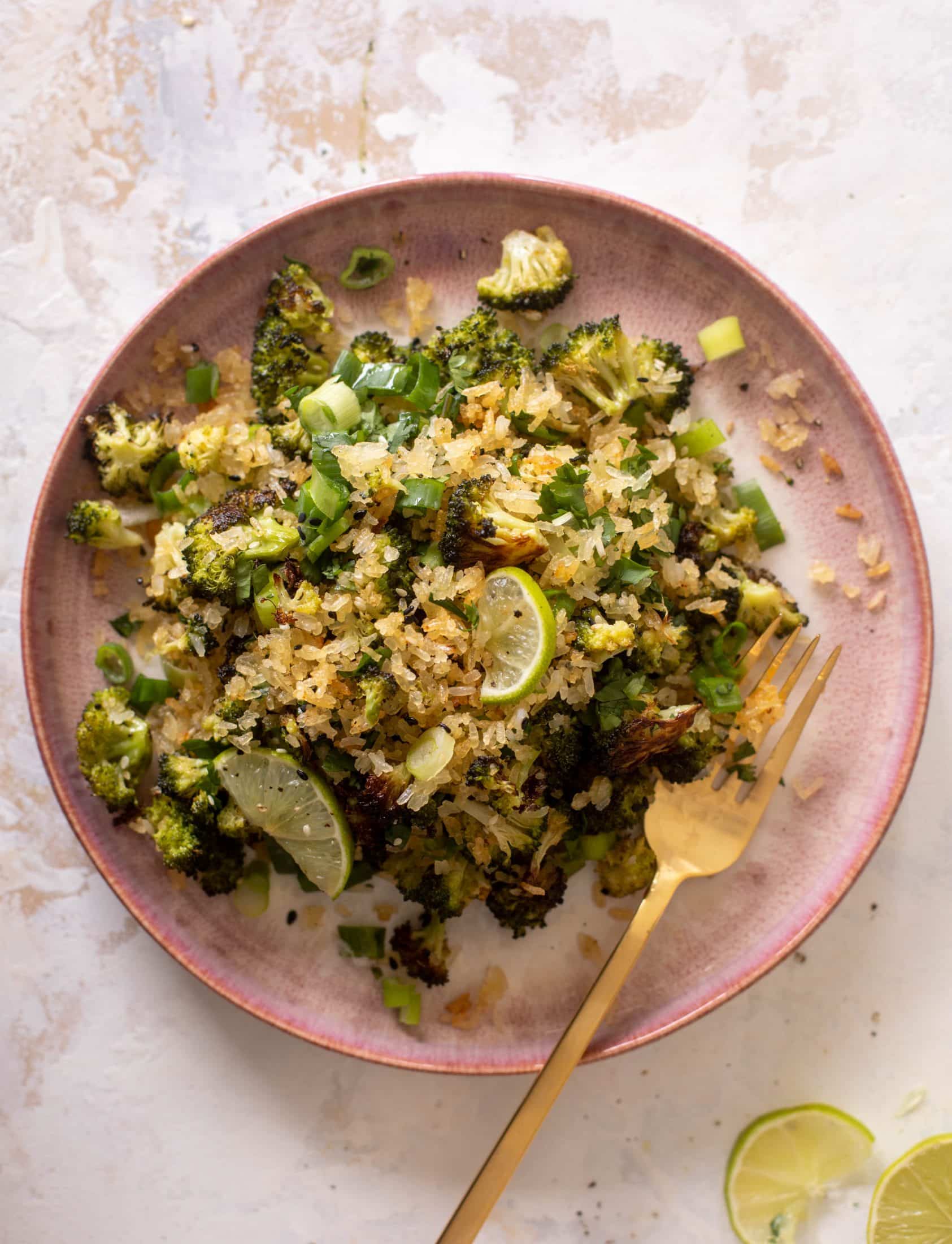 crispy rice broccoli salad