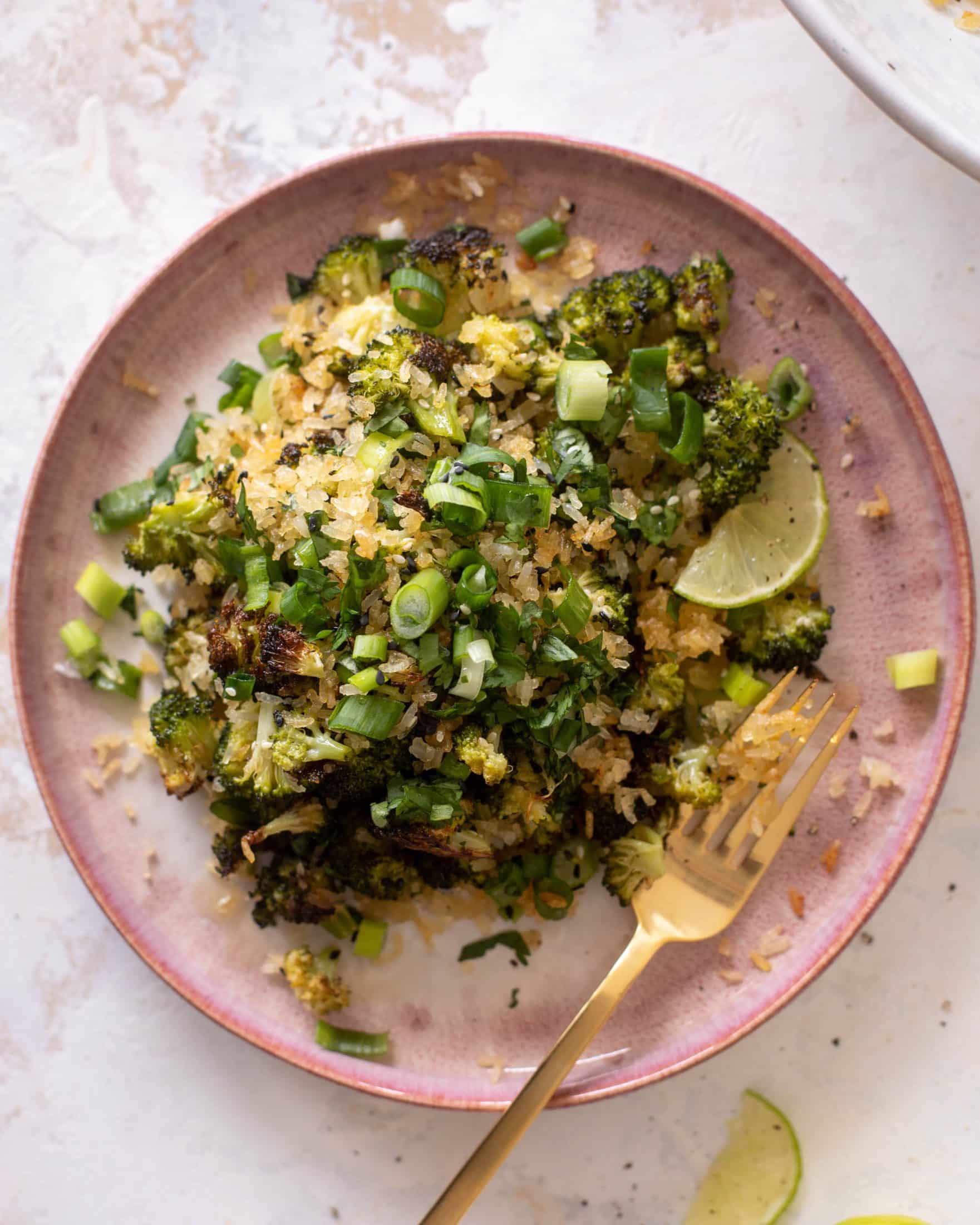 crispy rice broccoli salad