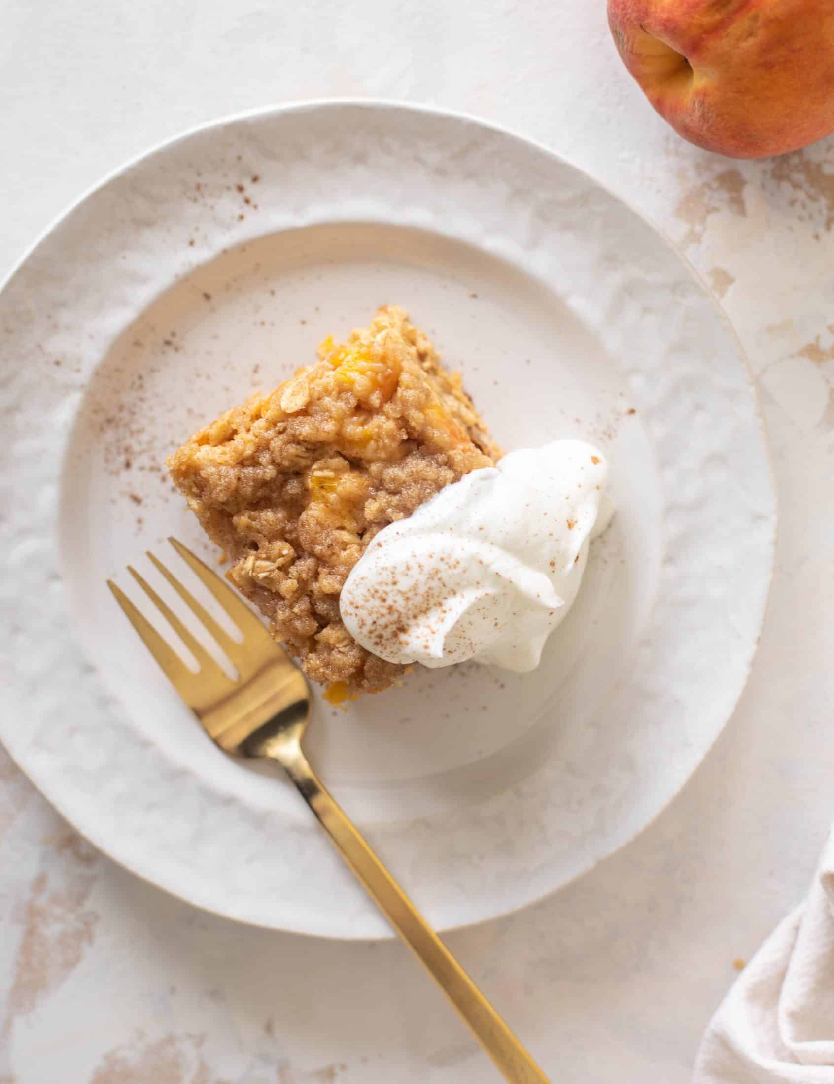 peaches and cream baked oatmeal