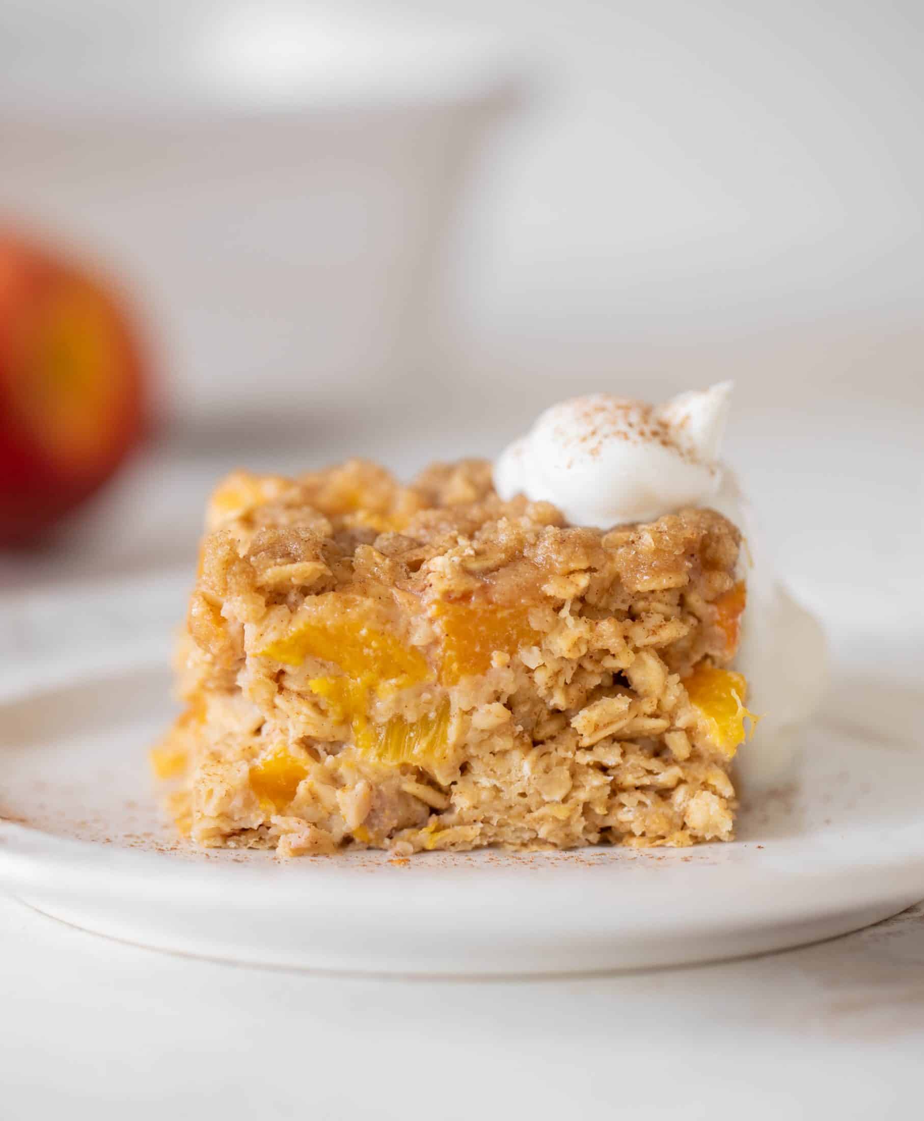 peaches and cream baked oatmeal