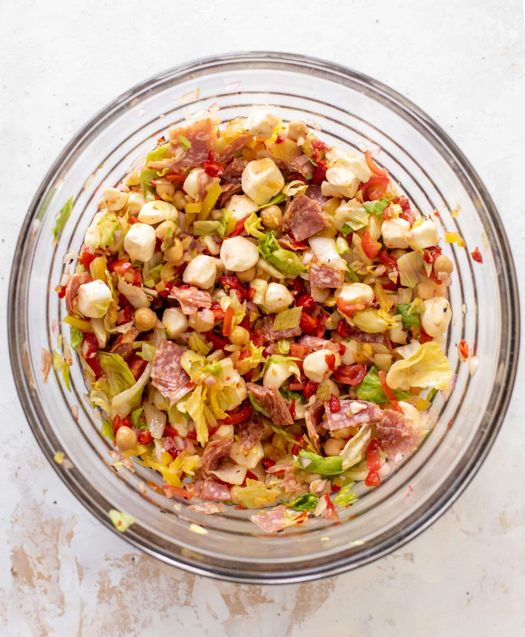 sourdough pizza with italian chopped salad