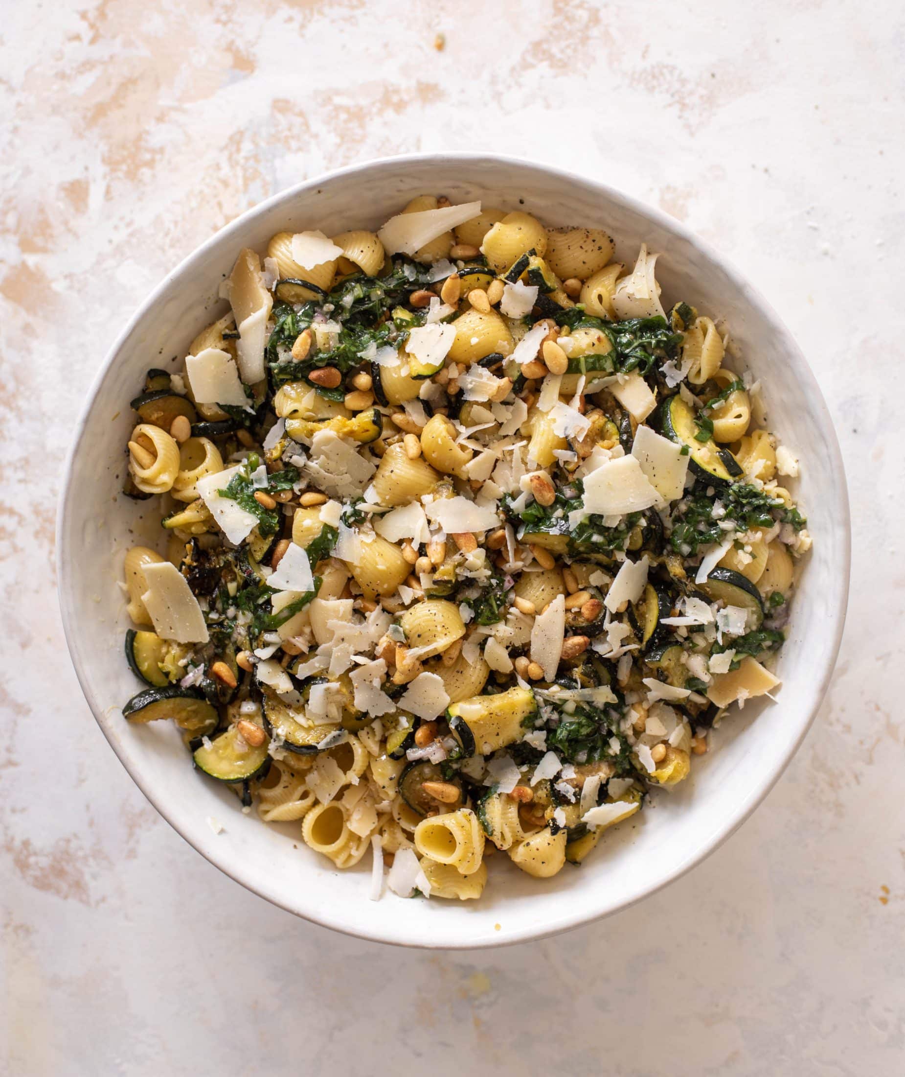 caramelized zucchini pasta salad