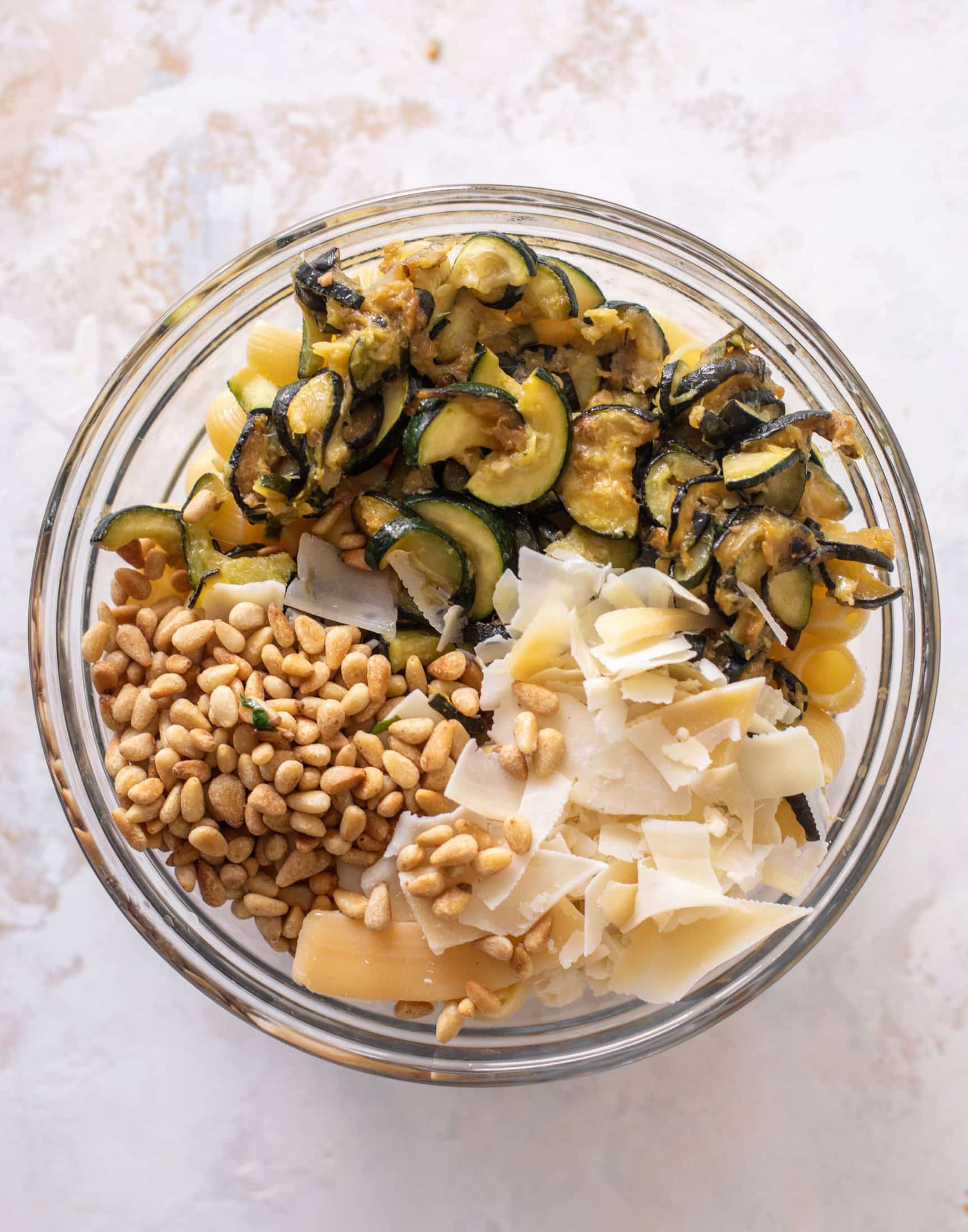 caramelized zucchini pasta salad
