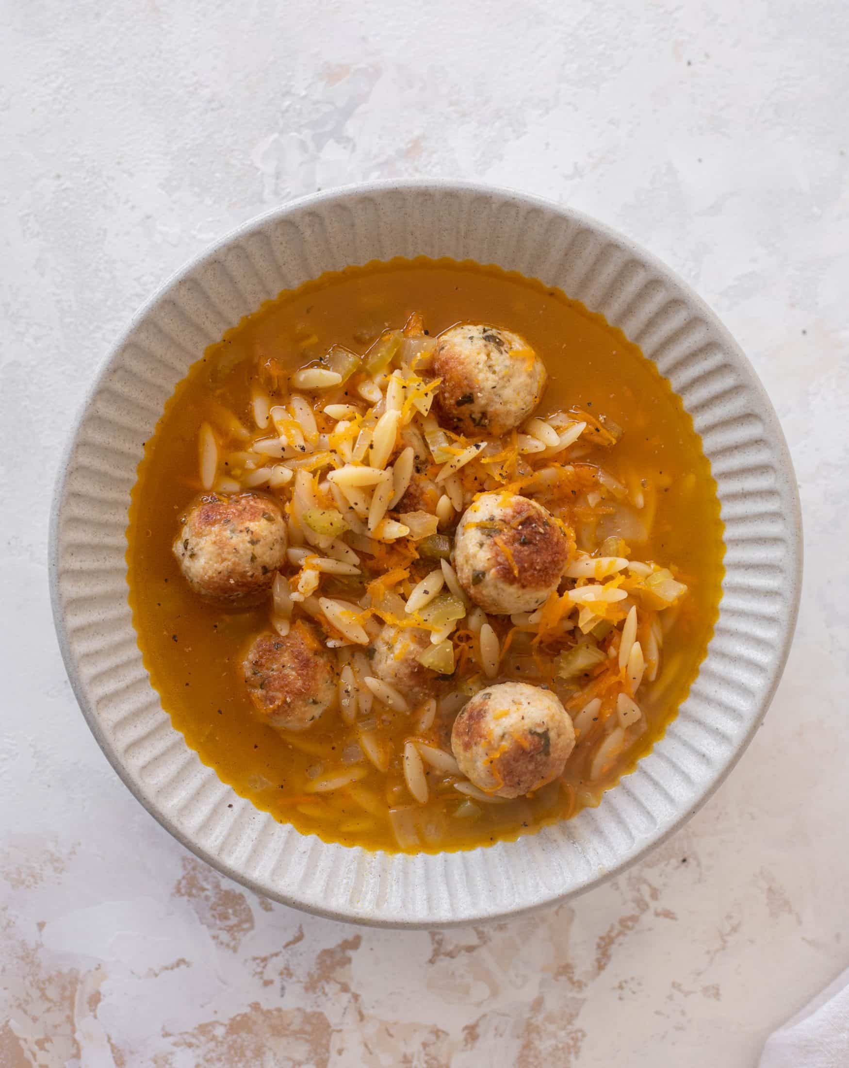 chicken meatball noodle soup