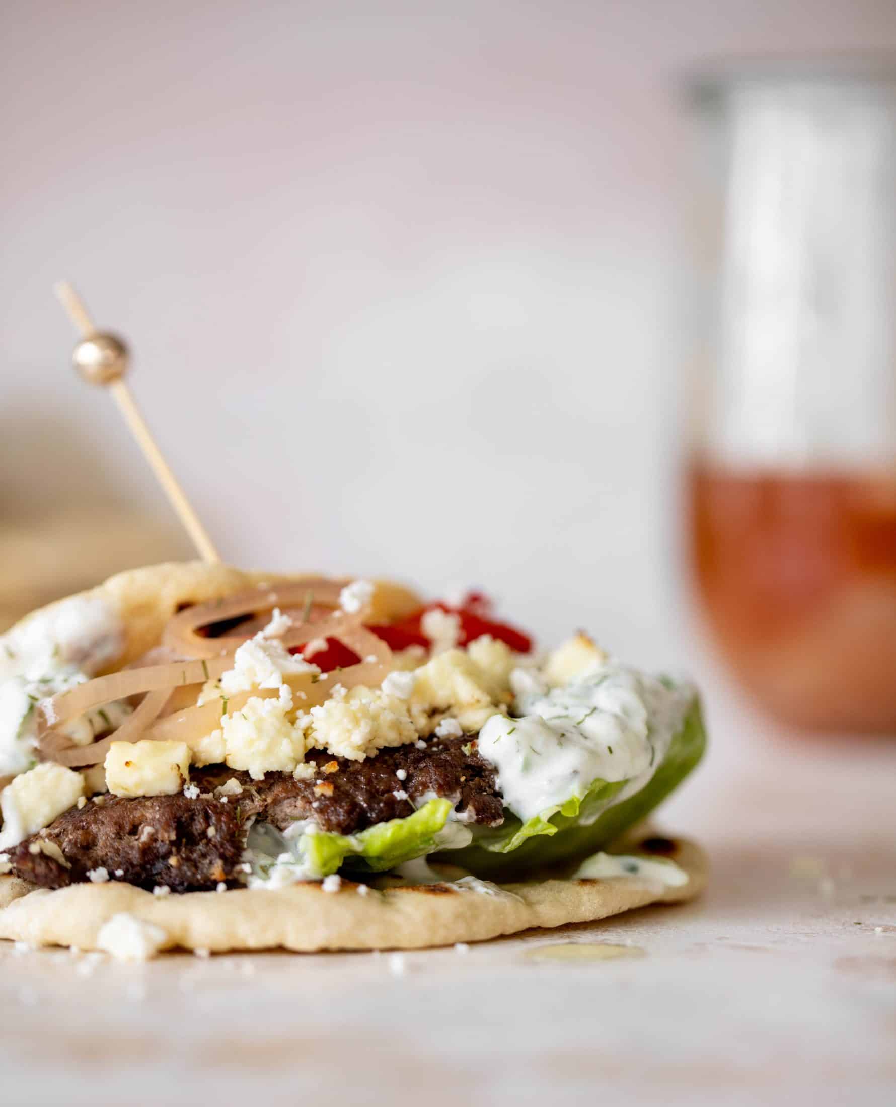greek burgers on pita