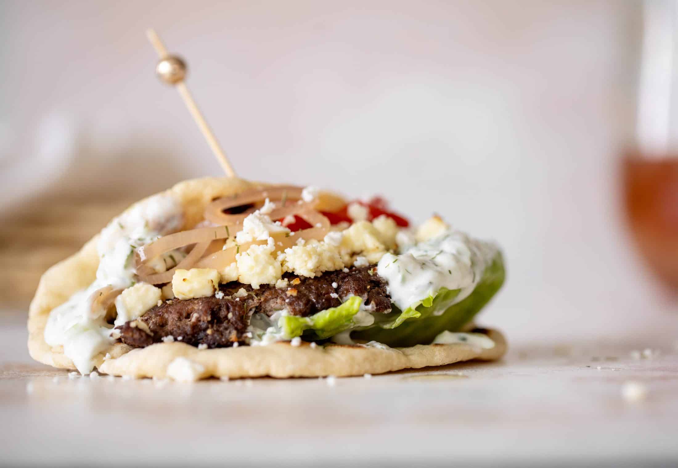 greek burgers on pita