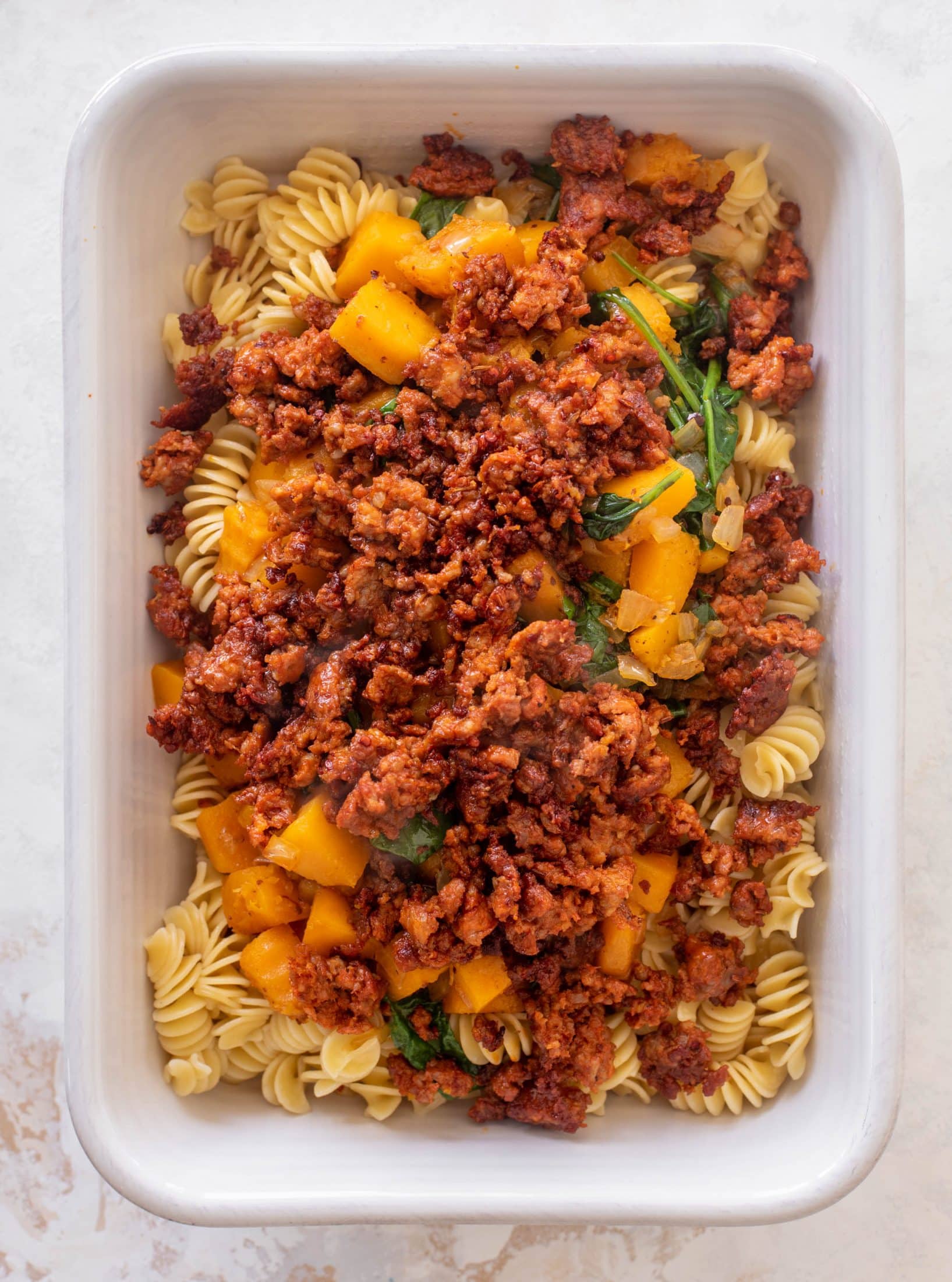 baked butternut squash sausage pasta