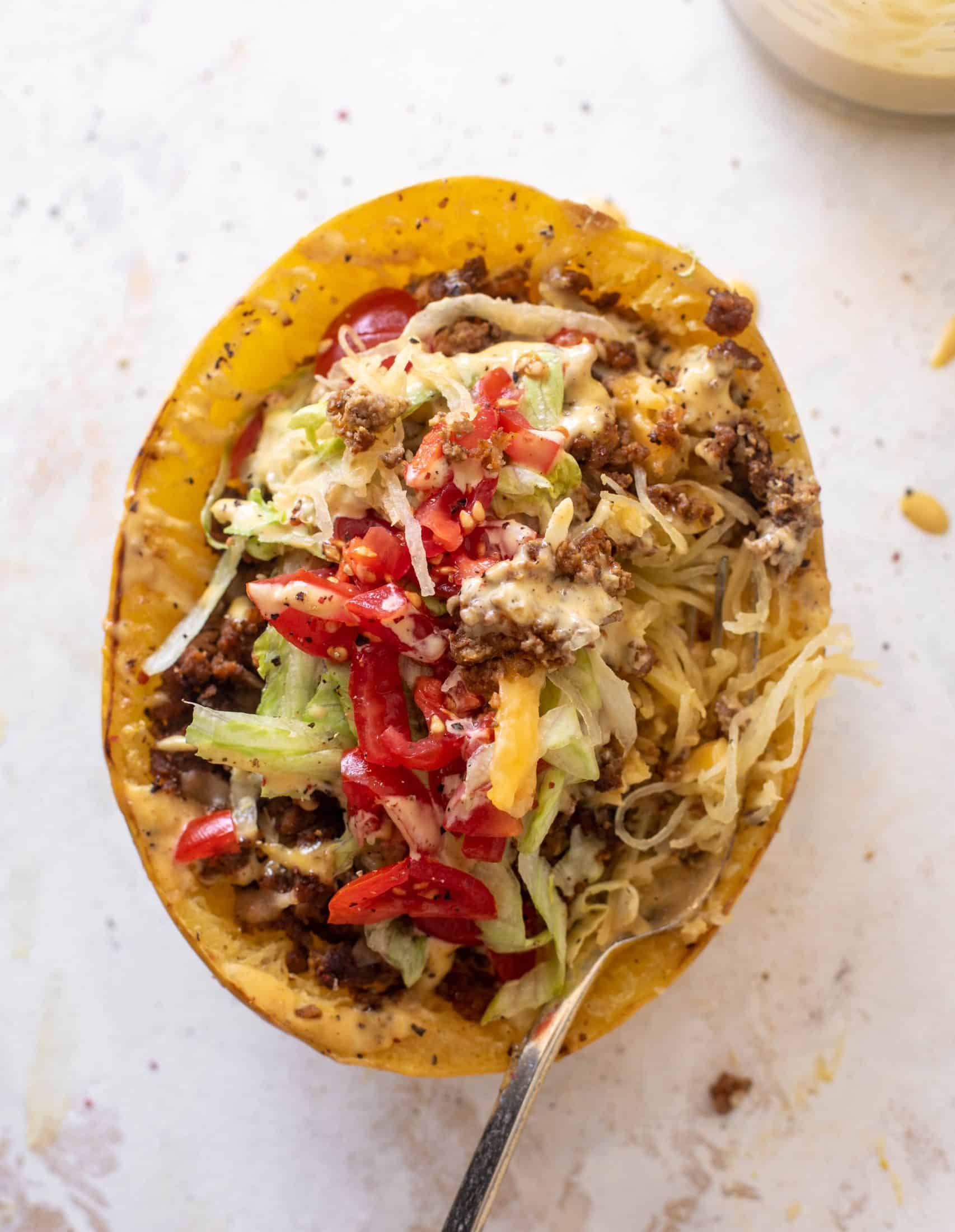 cheeseburger spaghetti squash