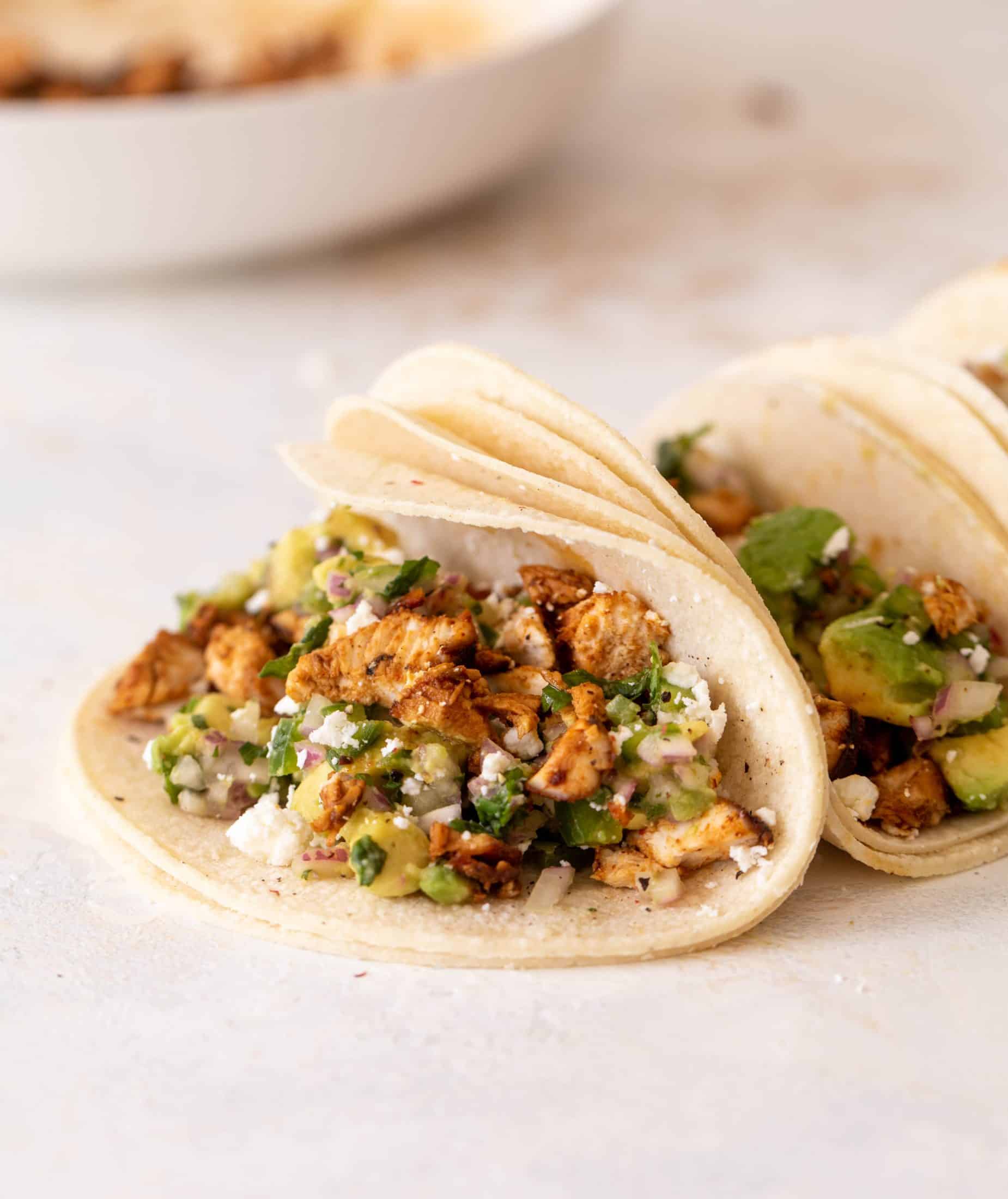hot honey chipotle chicken tacos