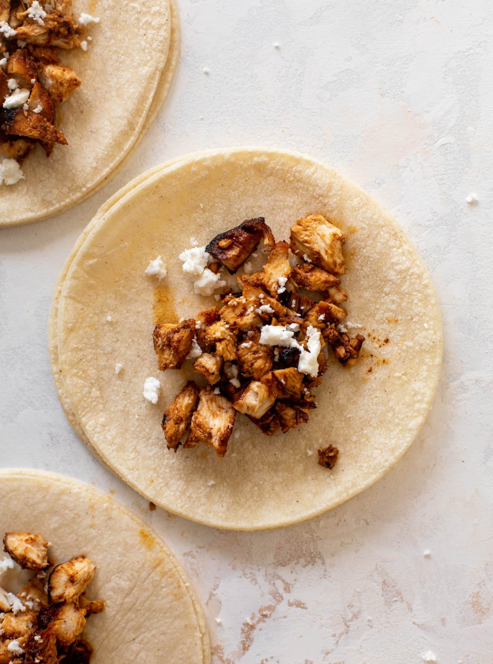 hot honey chipotle chicken tacos