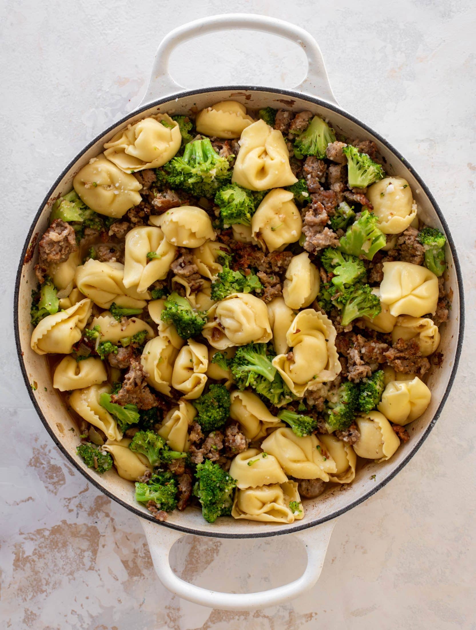 baked broccoli sausage tortellini