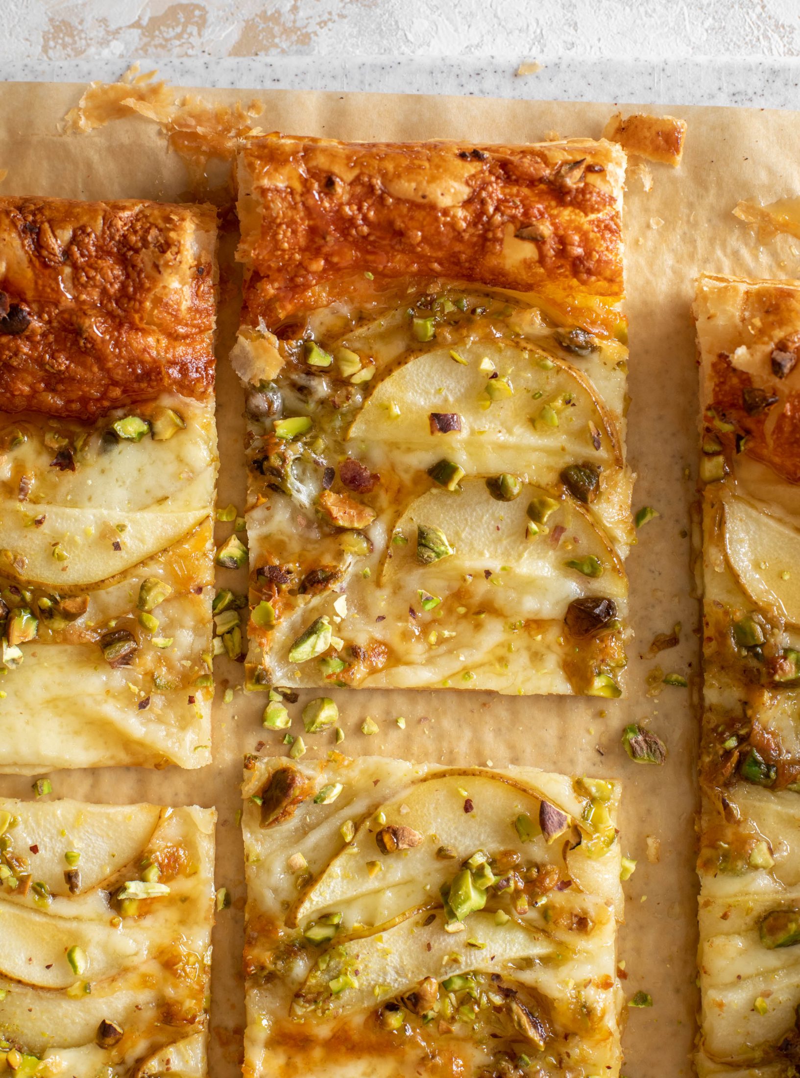 pistachio pear puff pastry