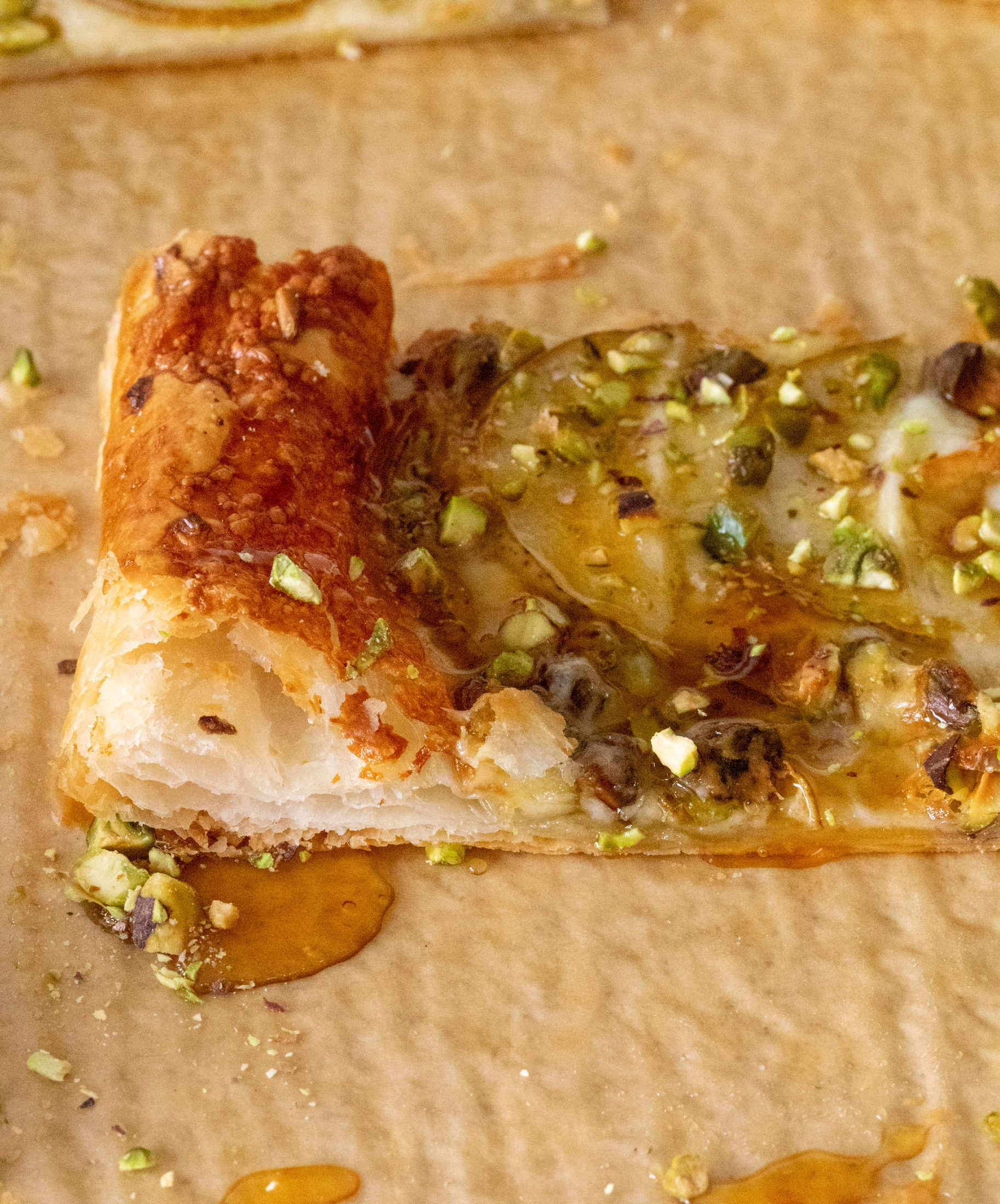 pistachio pear puff pastry