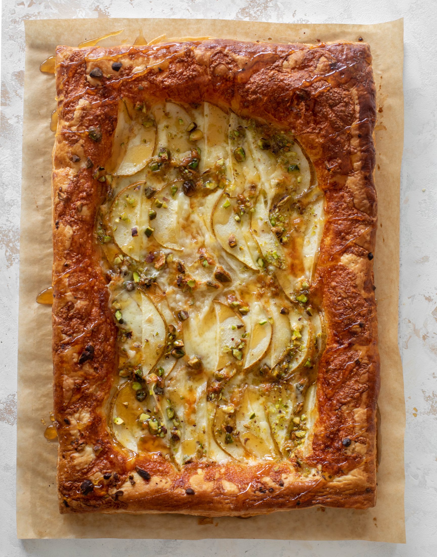 pistachio pear puff pastry