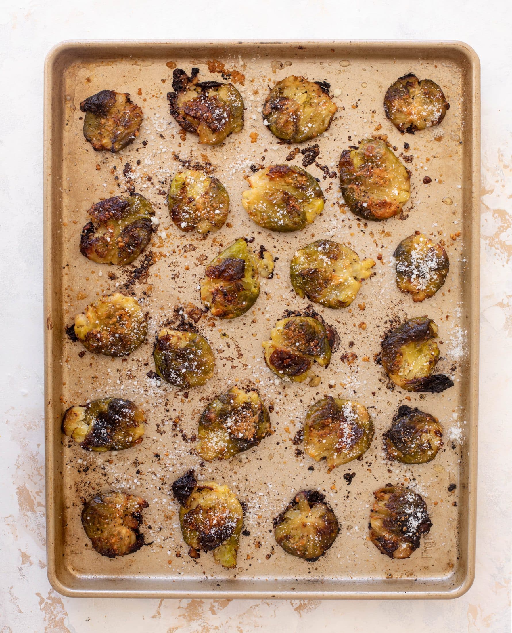 smashed brussels sprouts with hot honey