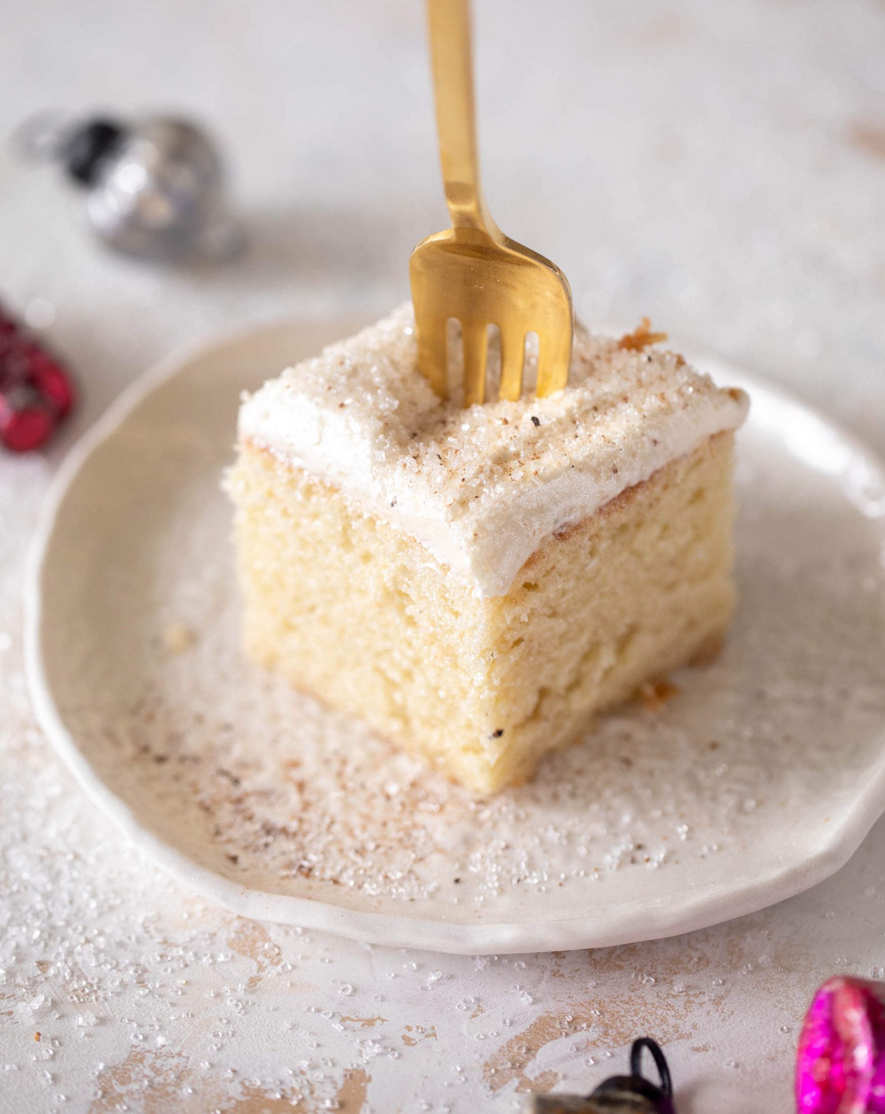 eggnog sheet cake