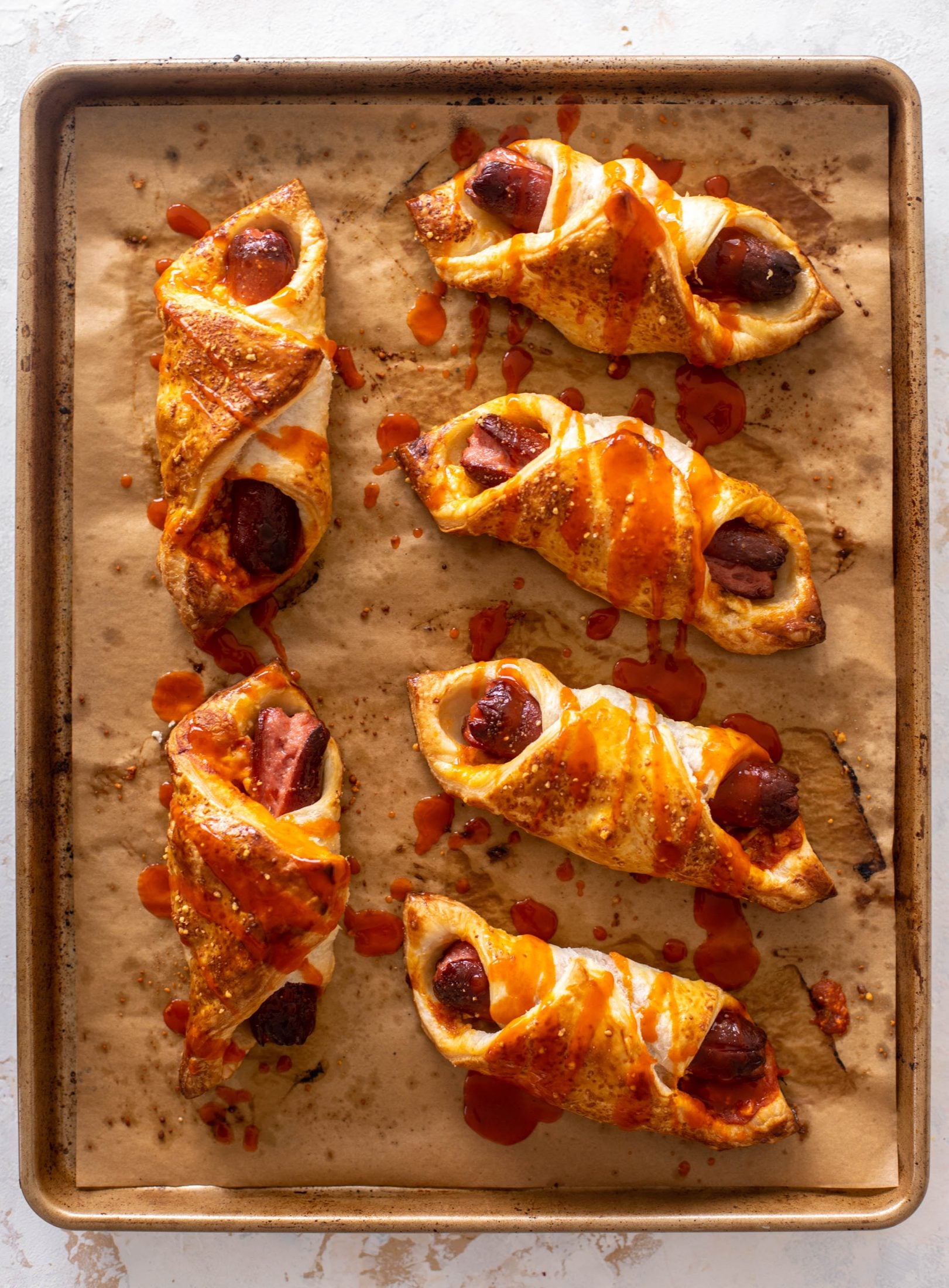 buffalo wing puff pastry hot dogs