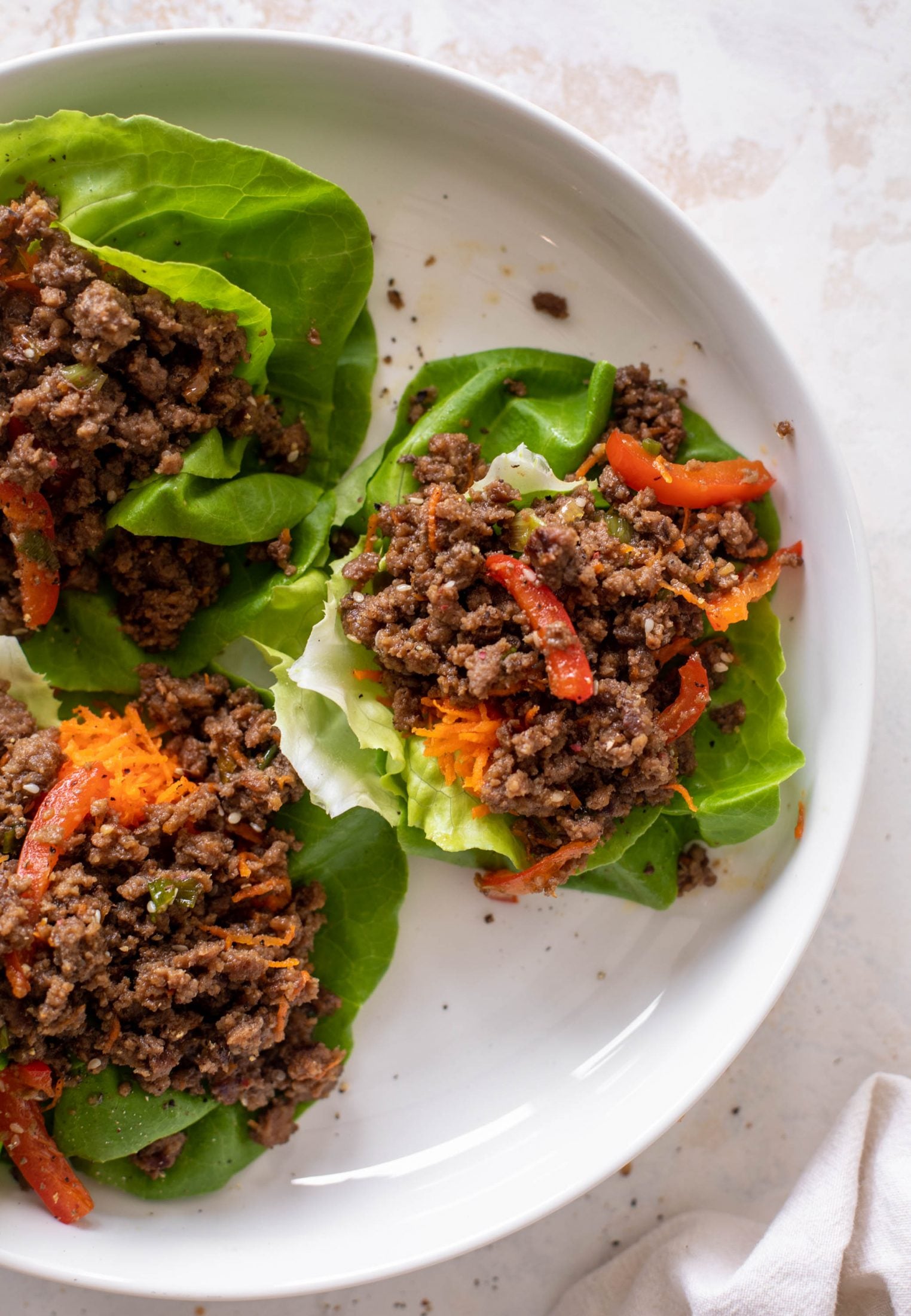 honey ginger beef lettuce wraps