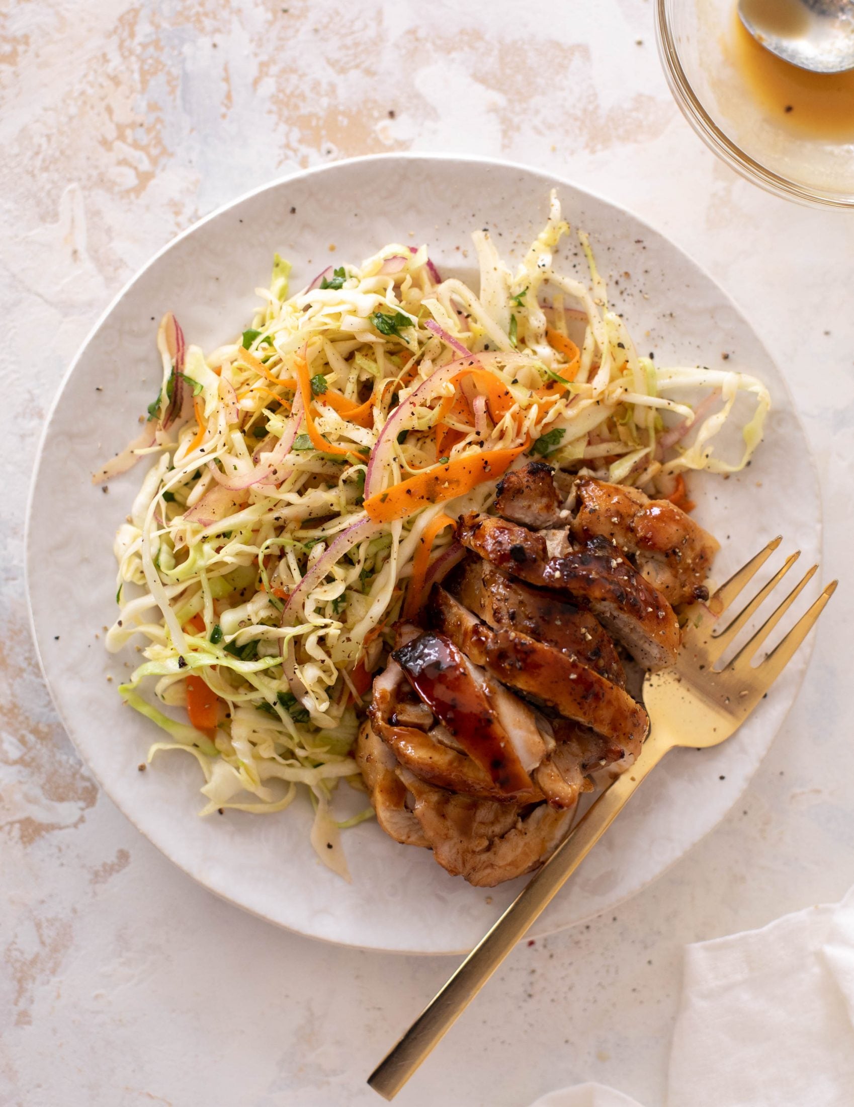 honey mustard chicken thighs with slaw