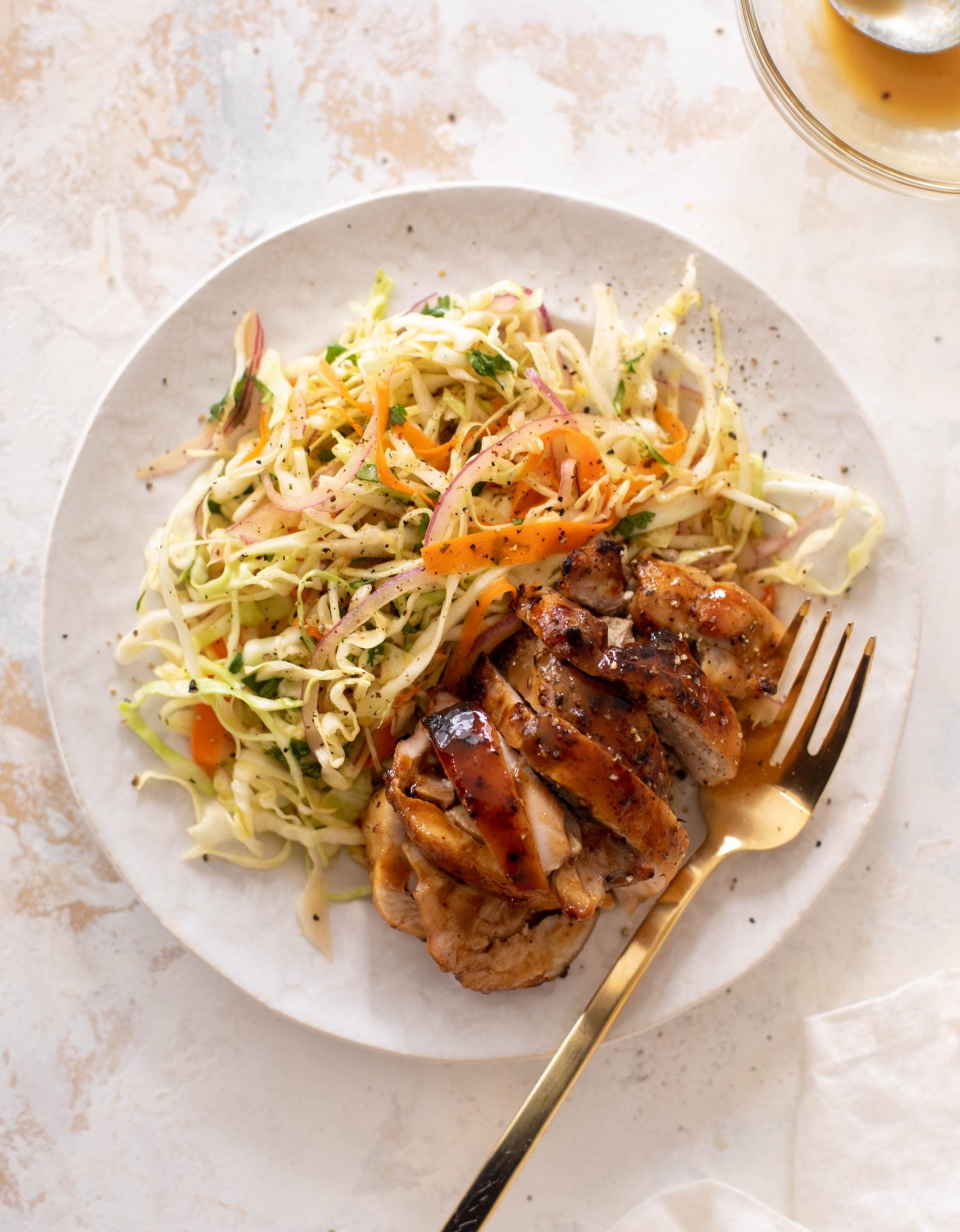 honey mustard chicken thighs with slaw