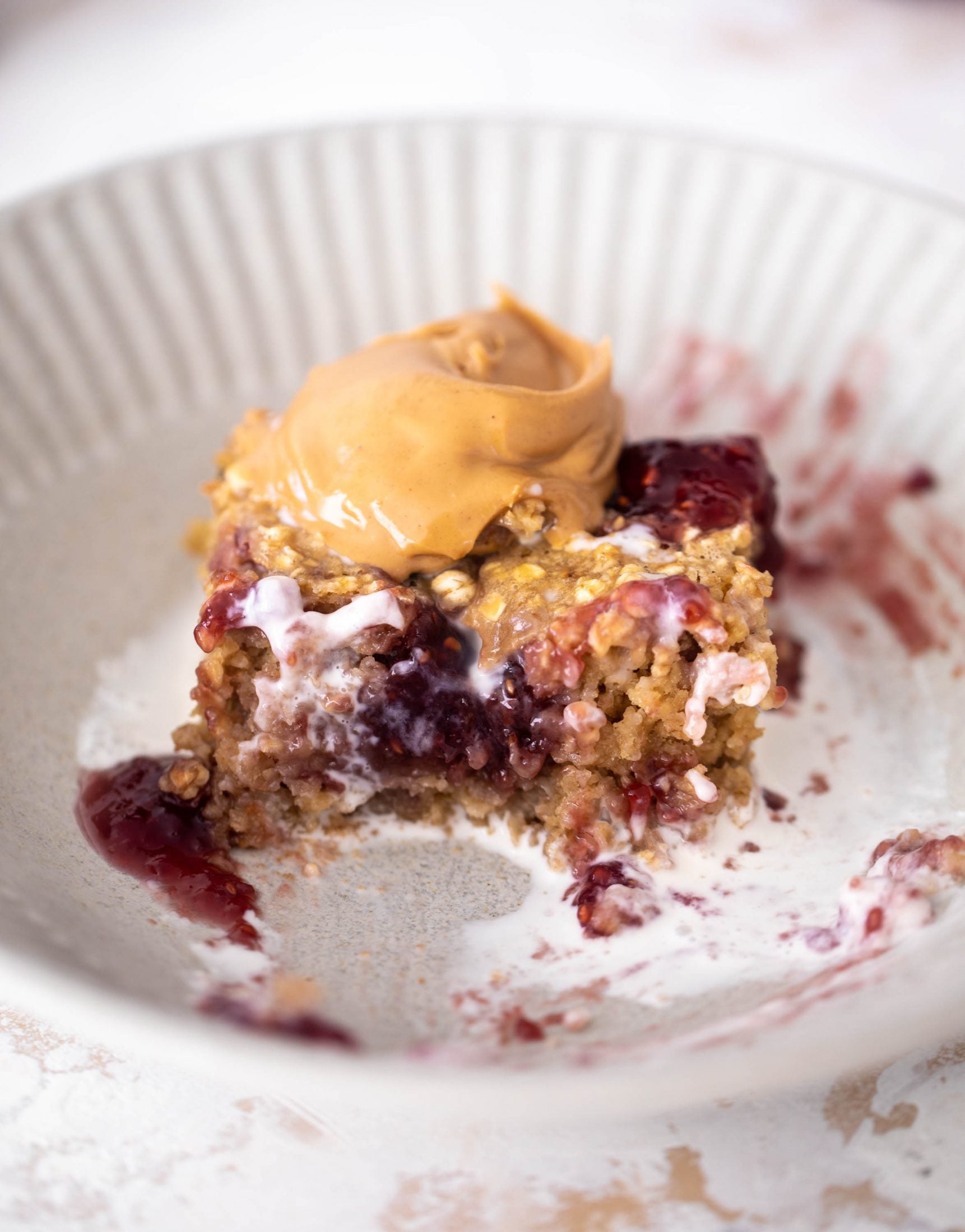 peanut butter and jelly baked oatmeal