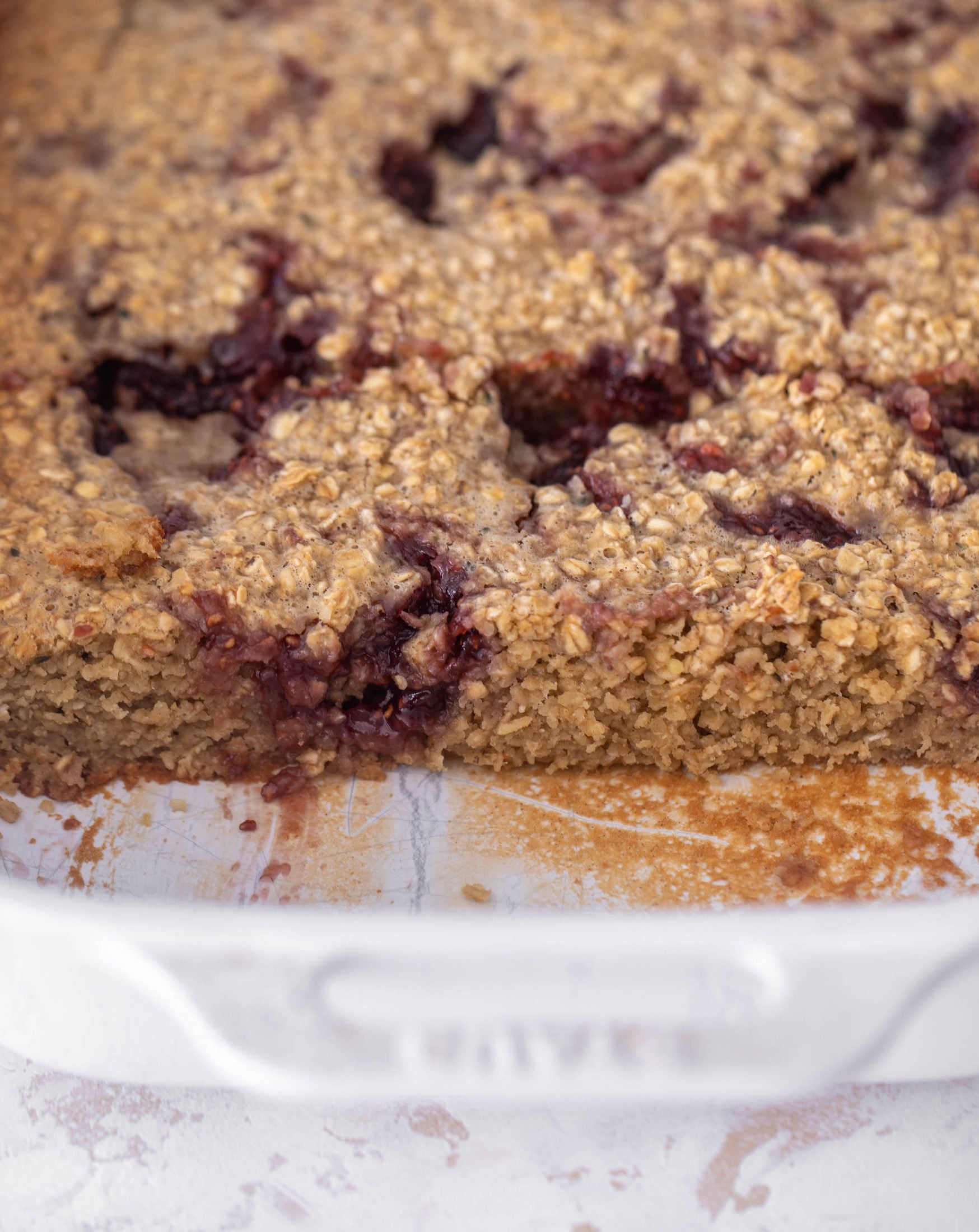 peanut butter and jelly baked oatmeal