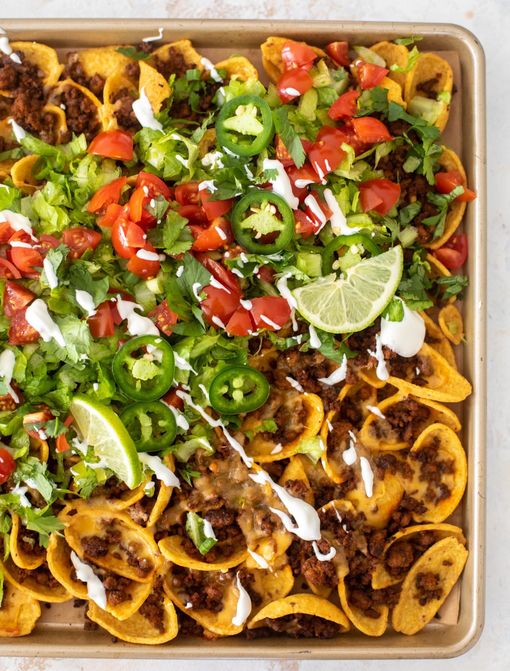 sheet pan walking taco nachos