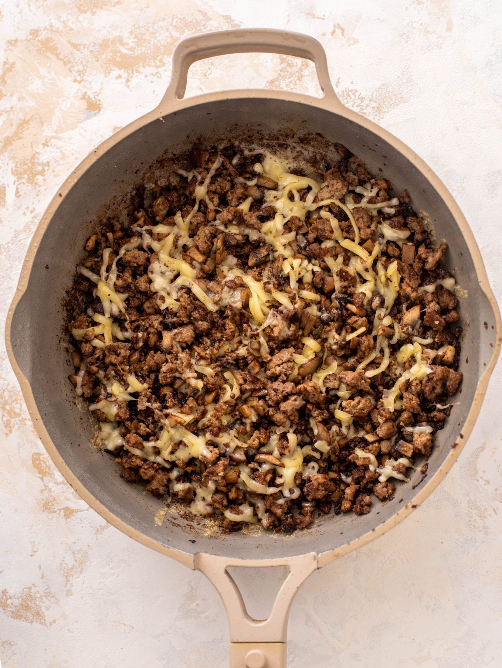 mushroom swiss cheeseburger stuffed potatoes