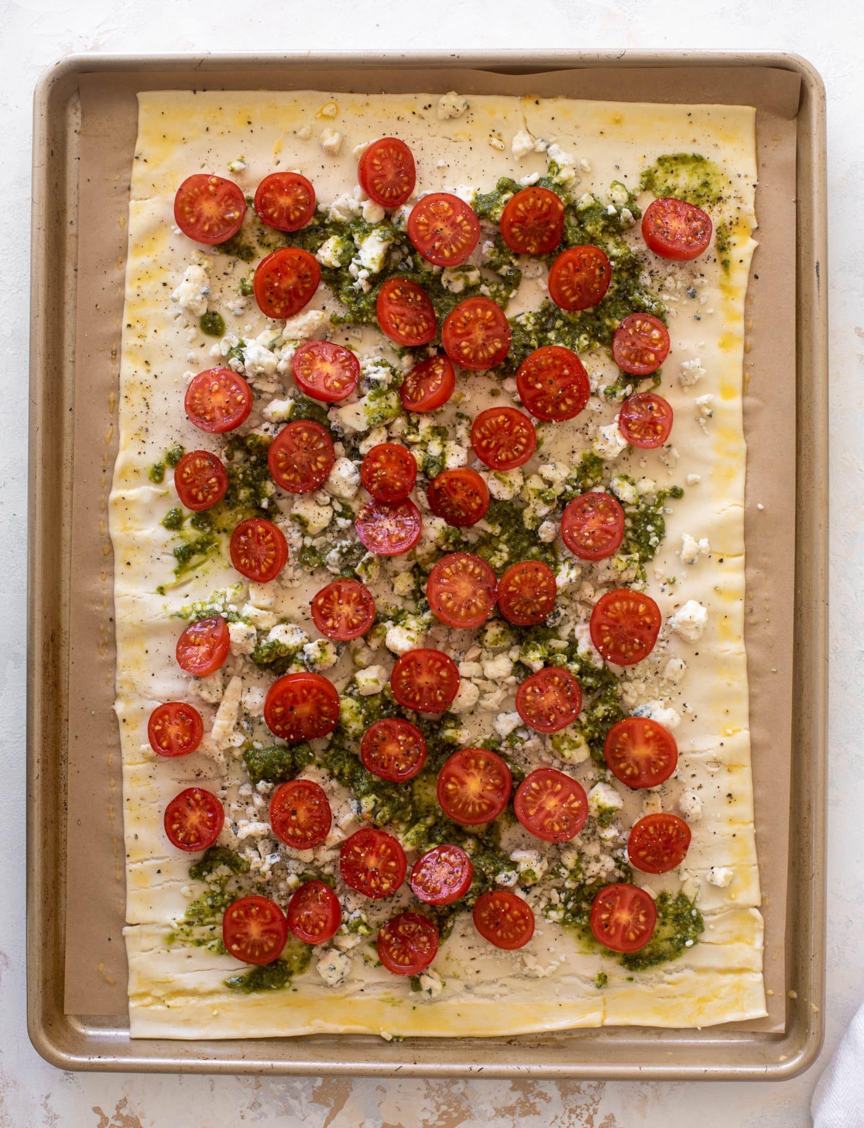 tomato basil blue cheese tart